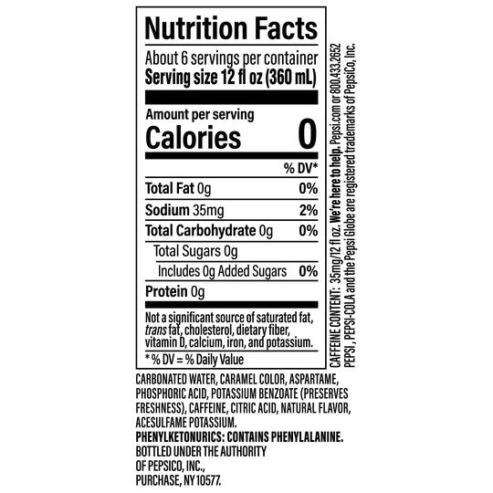 Diet Pepsi Cola Soda Pop, 2 Liter Bottle