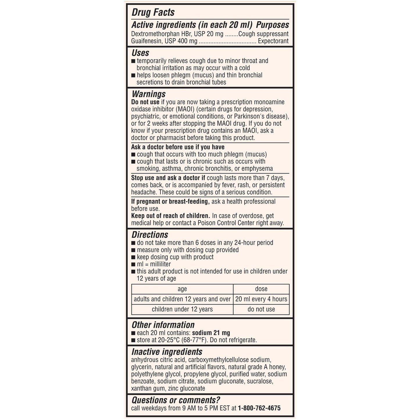 Robitussin Max Strength Cough Congestion DM and Cold Medicine, Honey, 8 Fl Oz