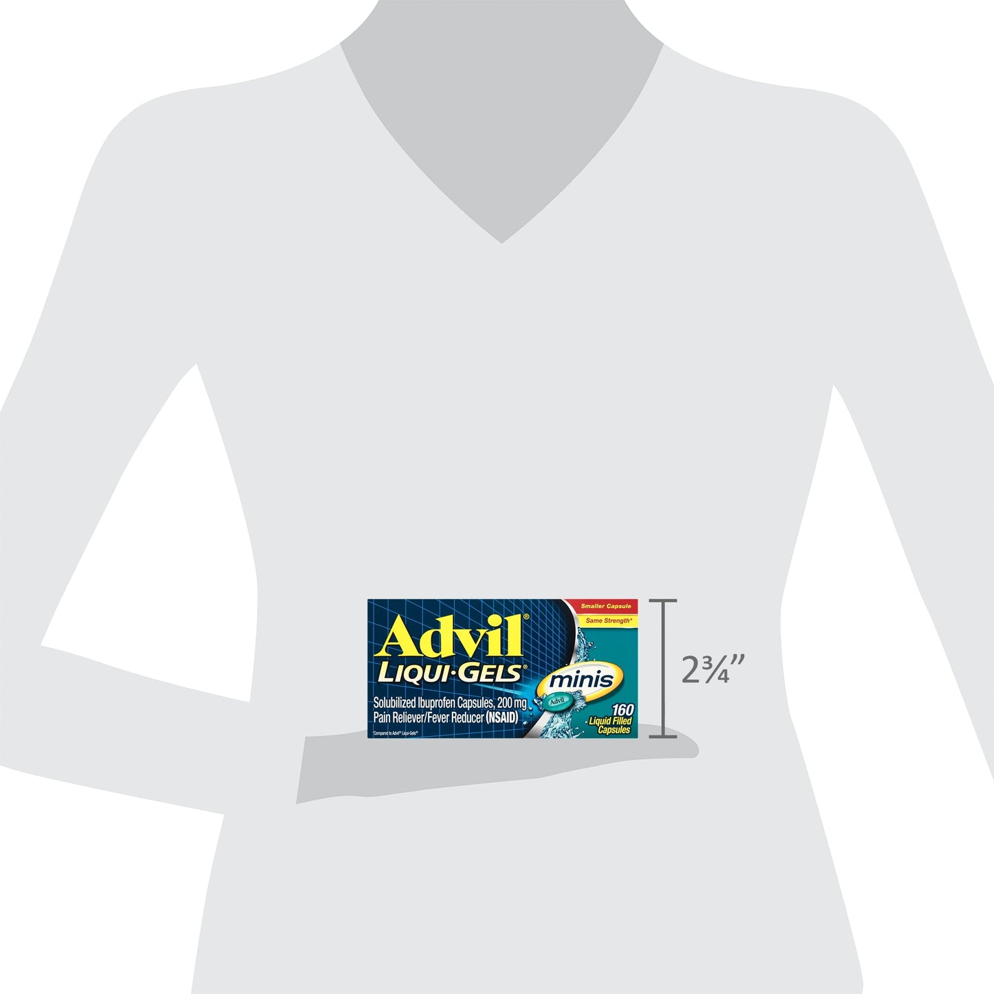 Advil Liqui-Gels Minis Pain and Headache Reliever Ibuprofen, 200 Mg Liquid Filled Capsules, 160 Count