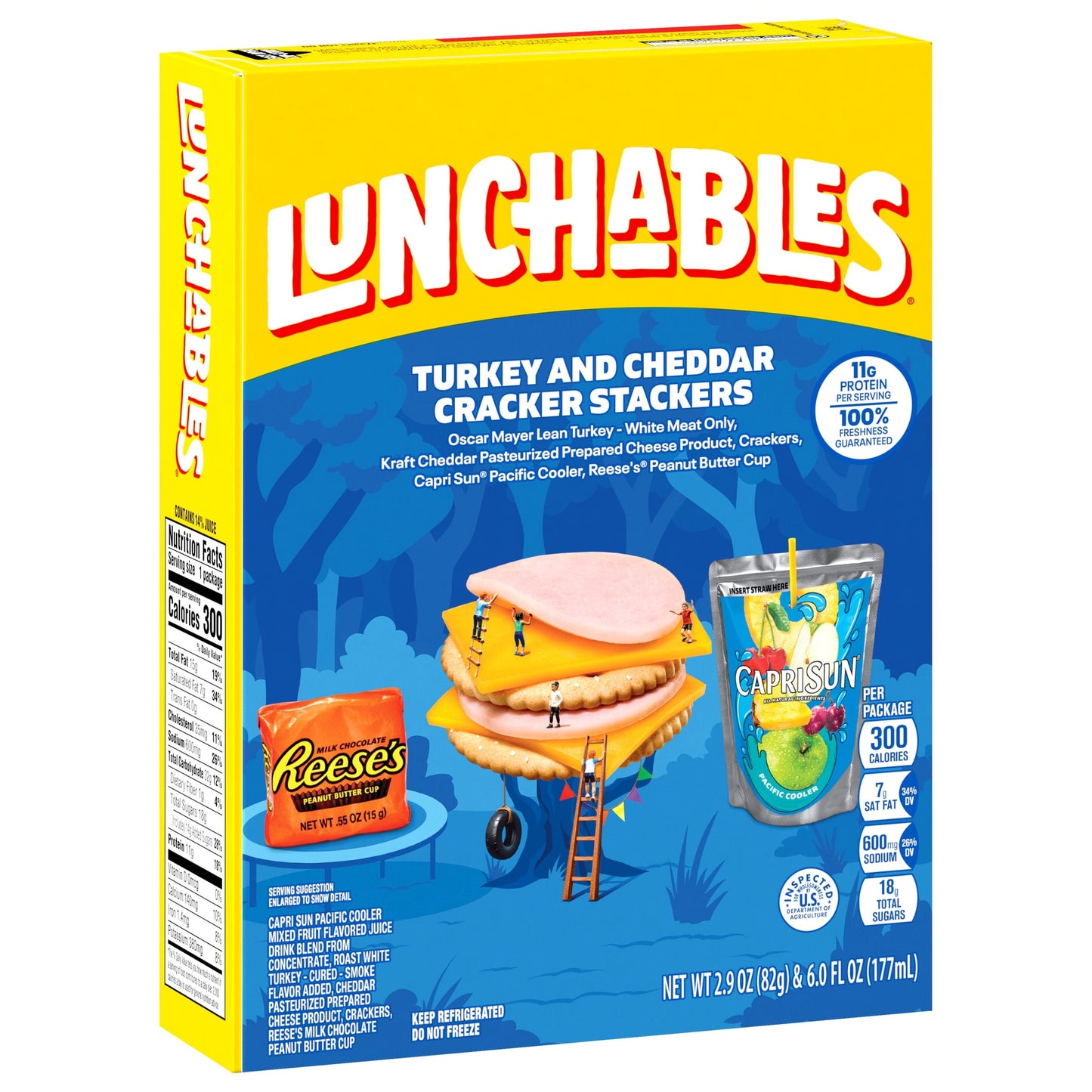 Lunchables Turkey & Cheddar Cheese Cracker Stackers Kids Lunch Meal Kit, 8.9 oz Box