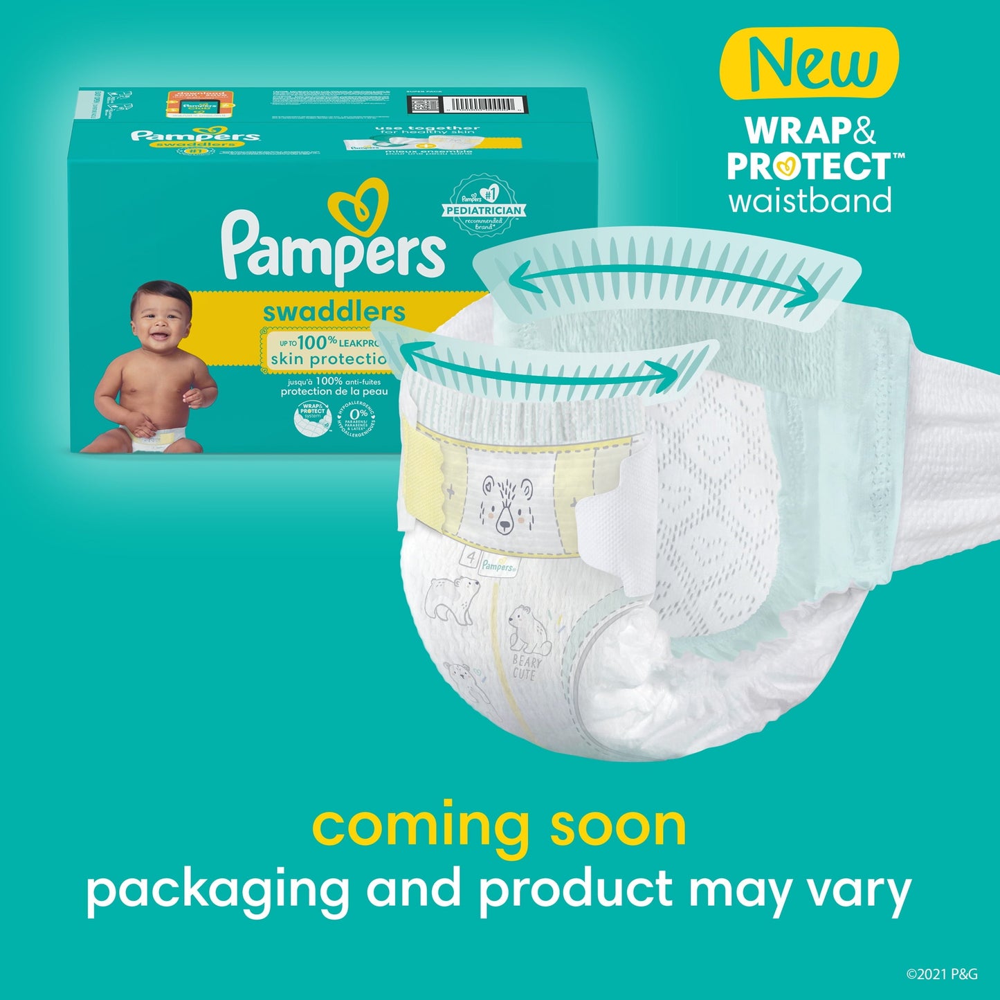 Pampers Swaddlers Diapers, Newborn, 136 Count