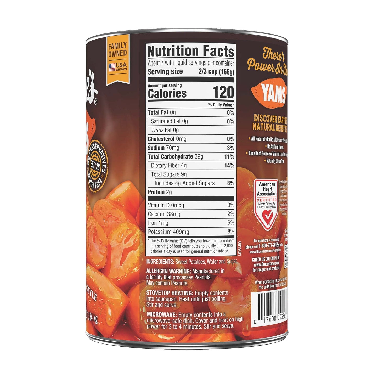 Bruce's Yams Cut Sweet Potatoes in Syrup, Canned Vegetables, 40 oz