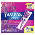 Tampax Radiant Tampons with LeakGuard Braid, Regular Absorbency, 28 Count