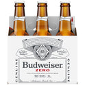 Budweiser Zero Non-Alcoholic Beer, 6 Pack 12 fl. oz. Glass Bottles, Domestic Lager, 0.0% ABV