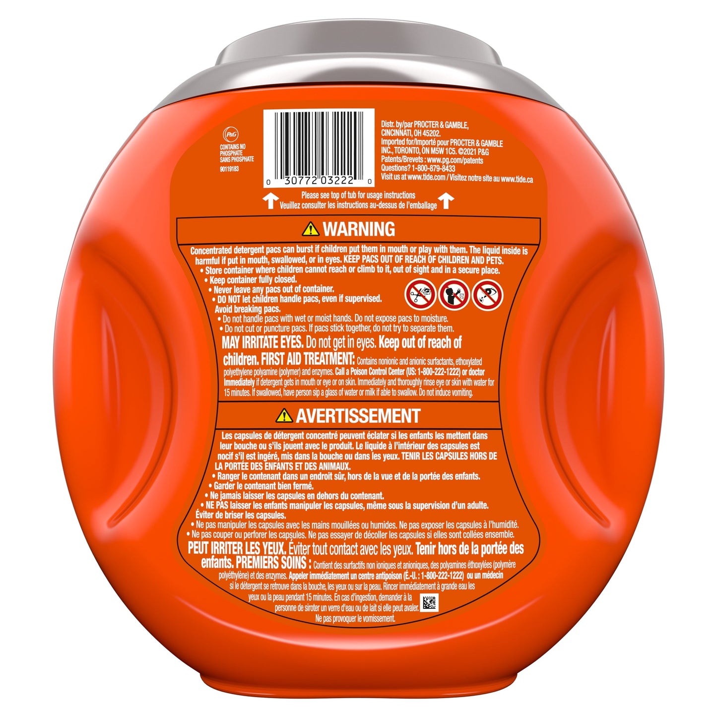 Tide Ultra OXI Power PODS with Odor Eliminators Laundry Detergent Pacs, 25 Count