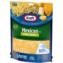 Kraft Mexican Style Four Cheese Blend Shredded Cheese, 8 oz Bag