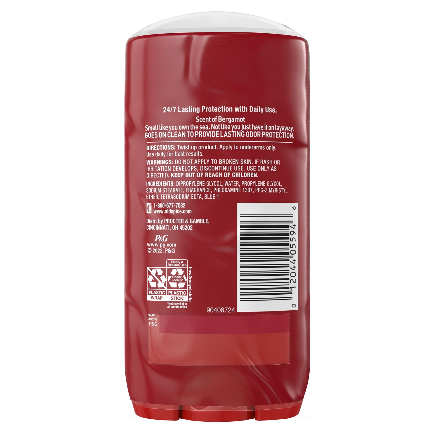 Old Spice Red Collection Deodorant Stick for Men, Captain Scent, 3.0 oz, Twin Pack