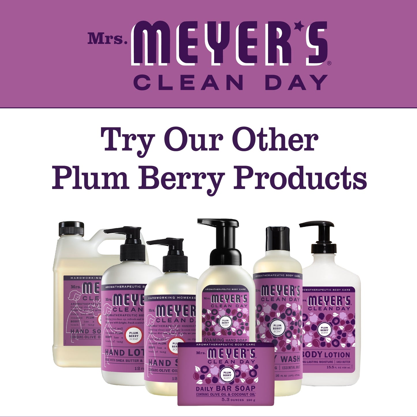 Mrs. Meyer's Clean Day Liquid Hand Soap, Plum Berry Scent, 12.5 Ounce Bottle