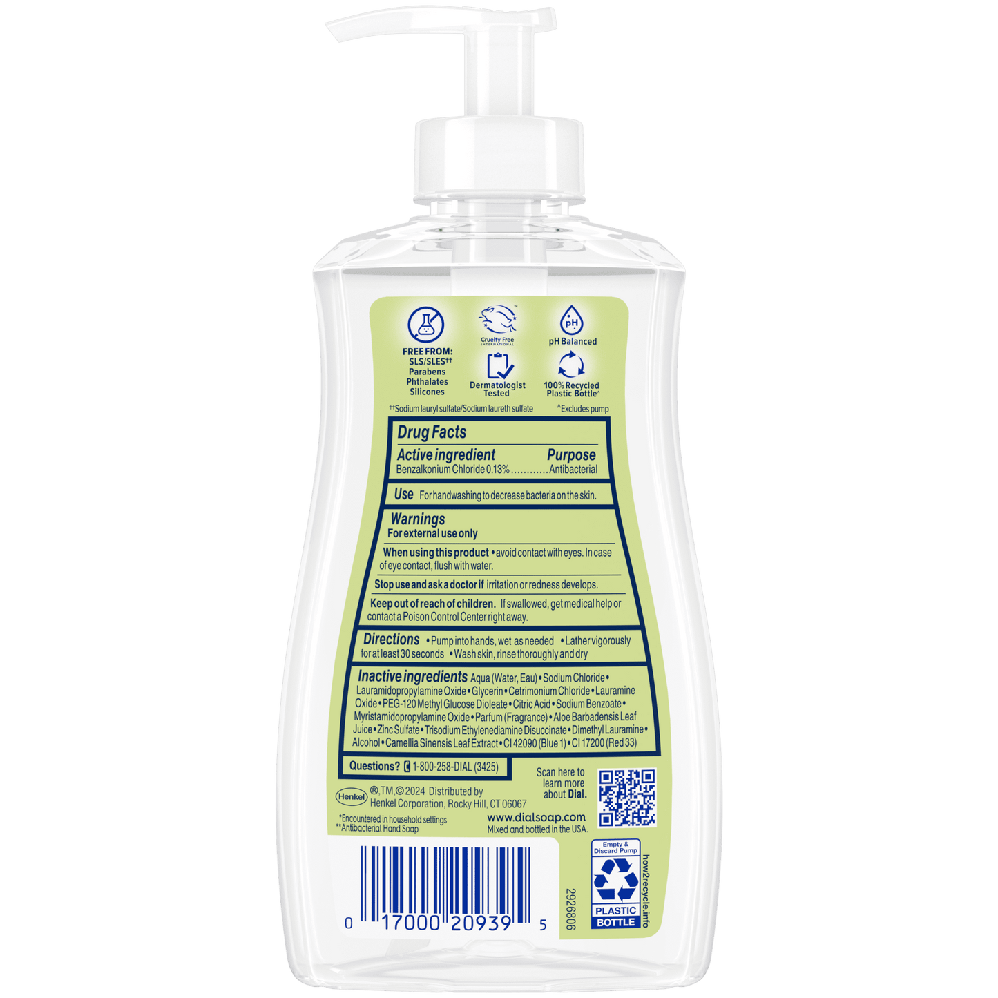 Dial Antibacterial Liquid Hand Soap, White Tea, 11 fl oz
