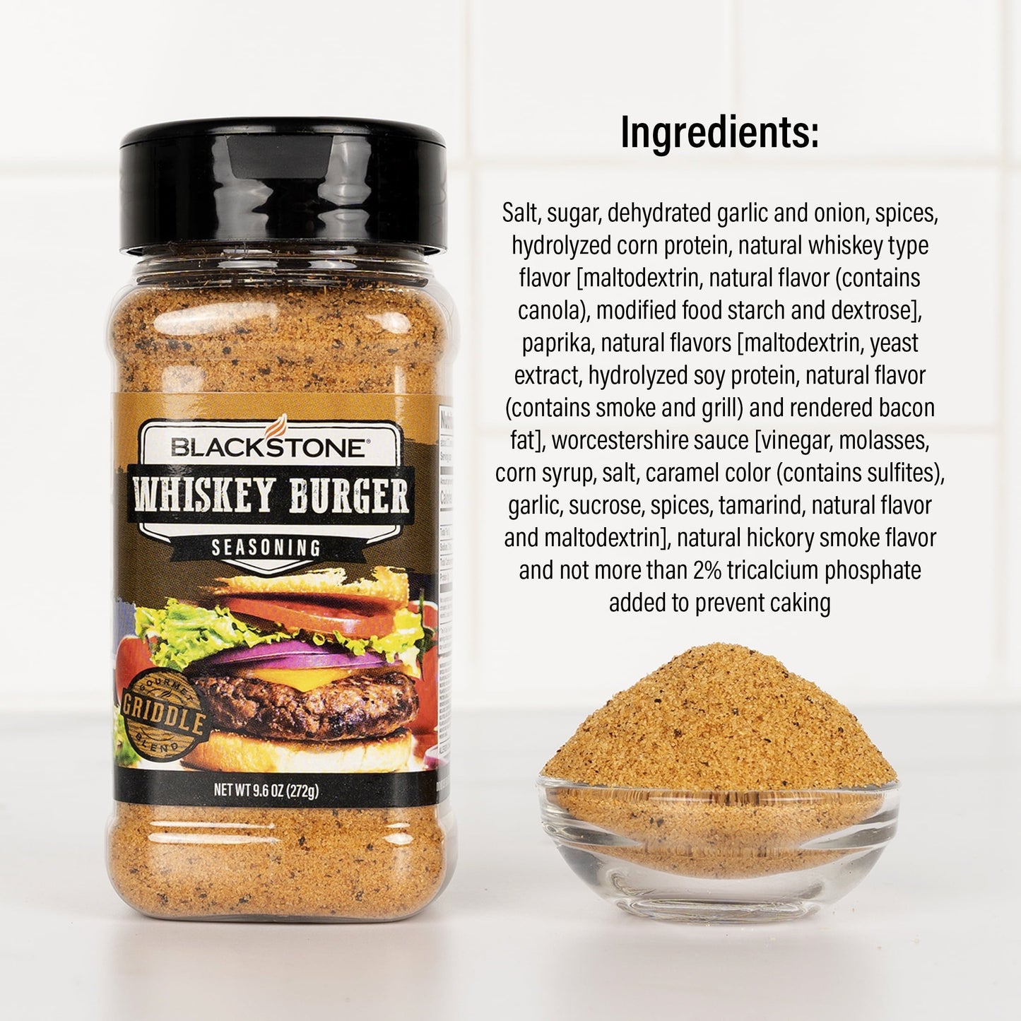 Blackstone Whiskey Burger Seasoning Gourmet Griddle Blend, 9.6 oz