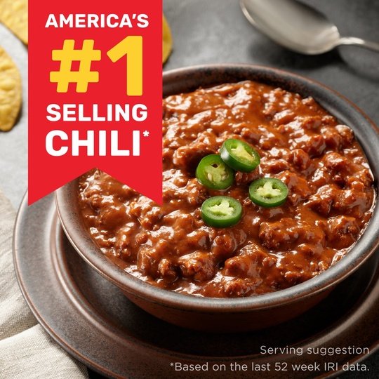 HORMEL Chili Chunky Beef Chili with Beans, No Artificial Ingredients, 15 oz Aluminum Can