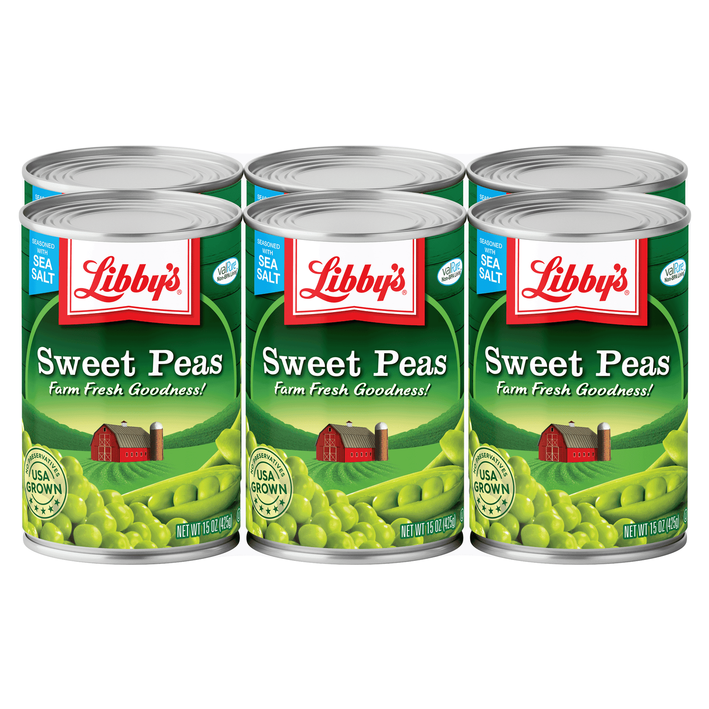 (6 Cans) Libby's Canned Sweet Peas, 15 oz