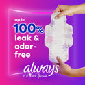 Always Radiant Feminine Pads with Wings, Size 3, Extra Heavy Absorbency, Scented, 30 CT