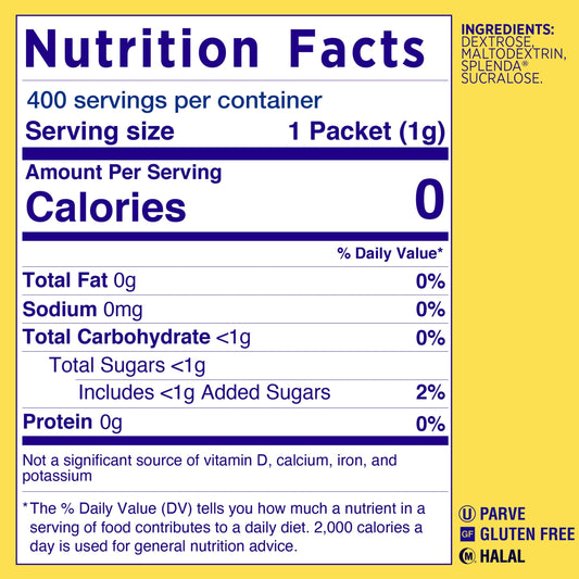 Splenda Zero Calorie Sweetener, Sugar Substitute Packets - 400 Ct.