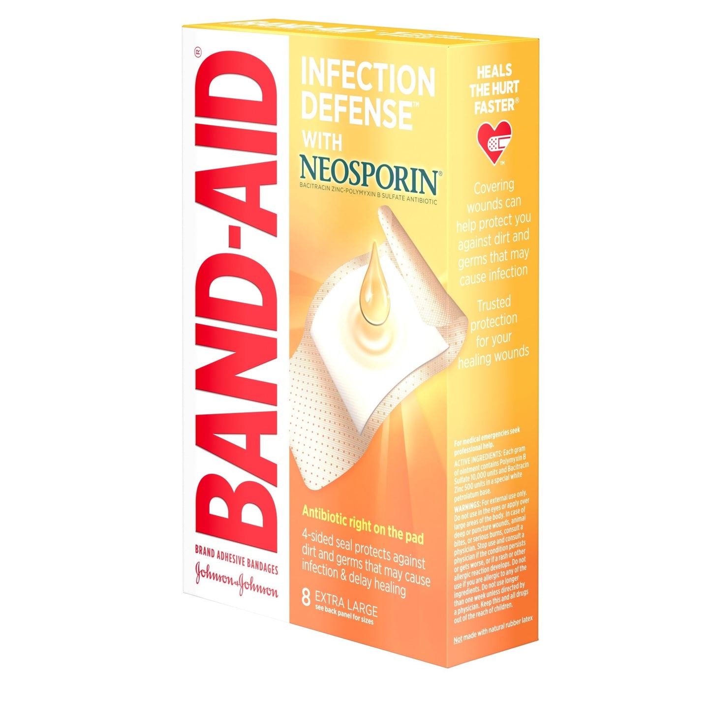 Band-Aid Brand Bandages with Neosporin Antibiotic, Extra Large, 8 ct