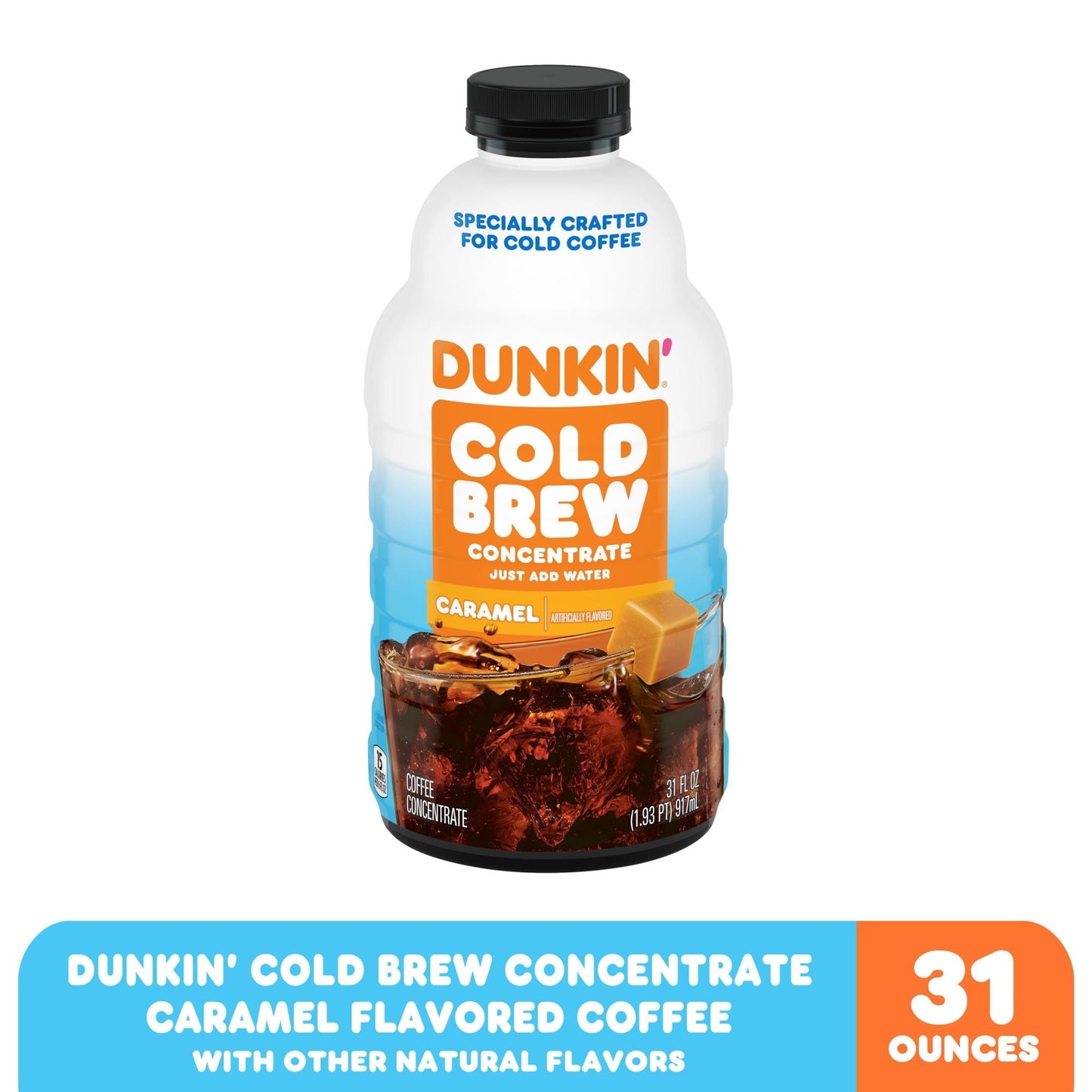 Dunkin Caramel Flavored Cold Brew Coffee Concentrate, 31 Oz.