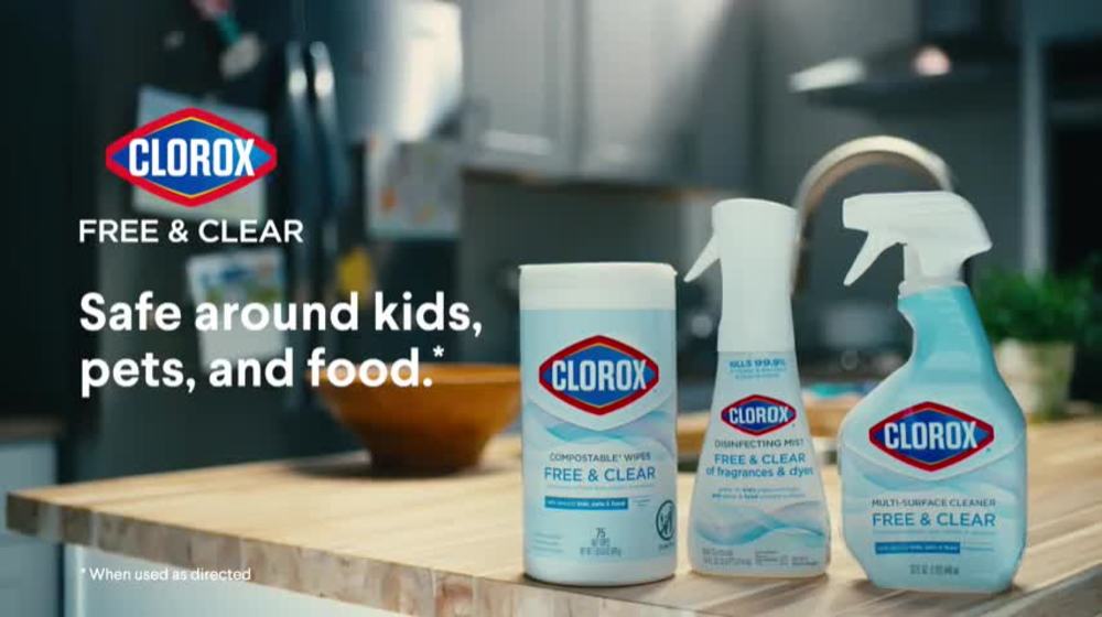 Clorox Free & Clear Disinfectant Mist, Fragrance Free Spray, 14 fl oz