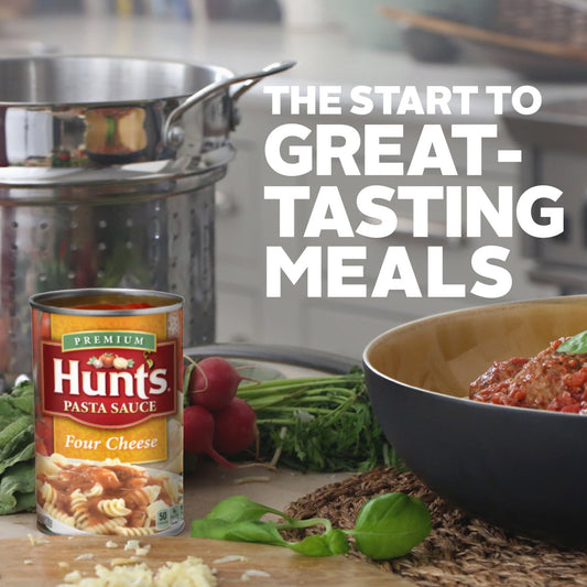 Hunt's Four Cheese Pasta Sauce, 100% Natural Tomato Sauce, Spaghetti Sauce, 24 oz Can