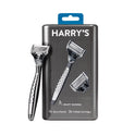 Harry's Men's Manual Craft Razor Handle and Two 5-Blade Razor Cartridges, Metallic