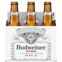 Budweiser Zero Non-Alcoholic Beer, 6 Pack 12 fl. oz. Glass Bottles, Domestic Lager, 0.0% ABV