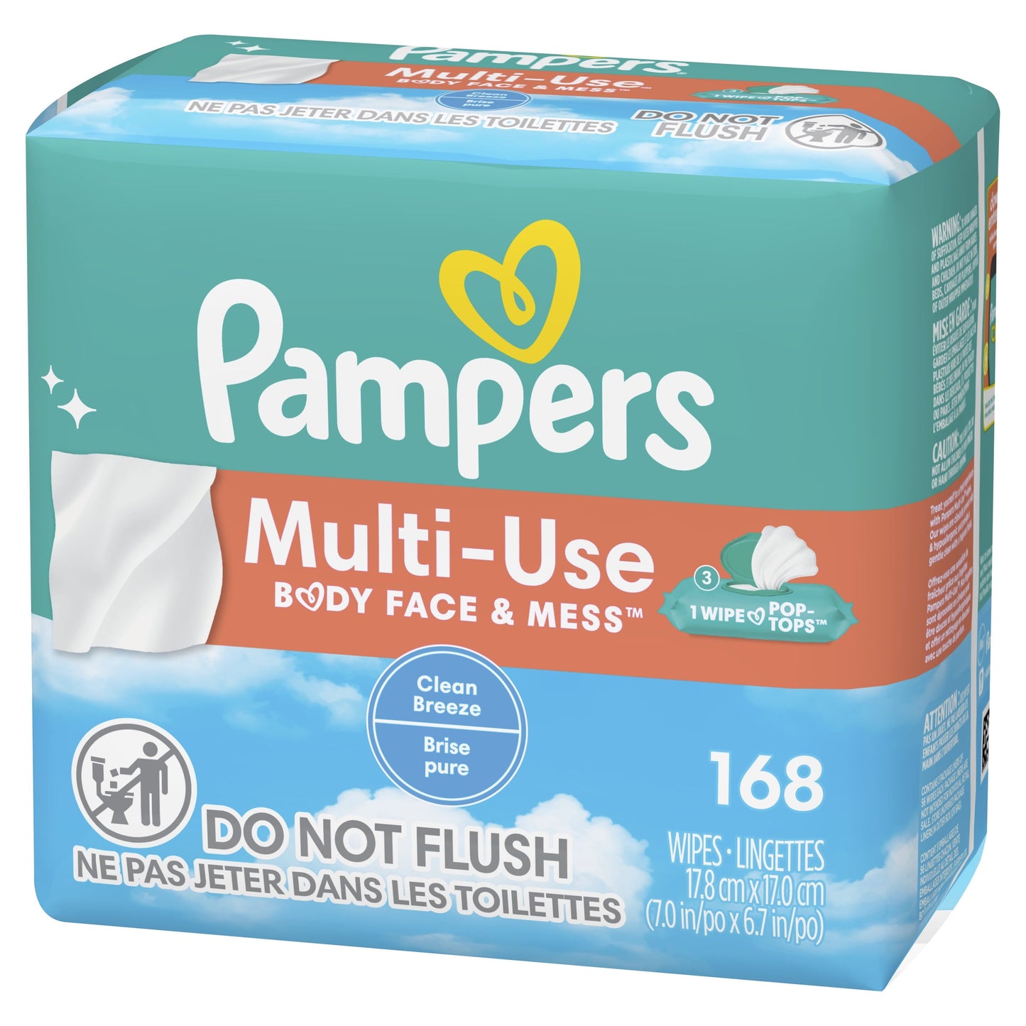 Pampers Multi-Use Baby Wipes 3X Flip-Top Packs 168 Wipes