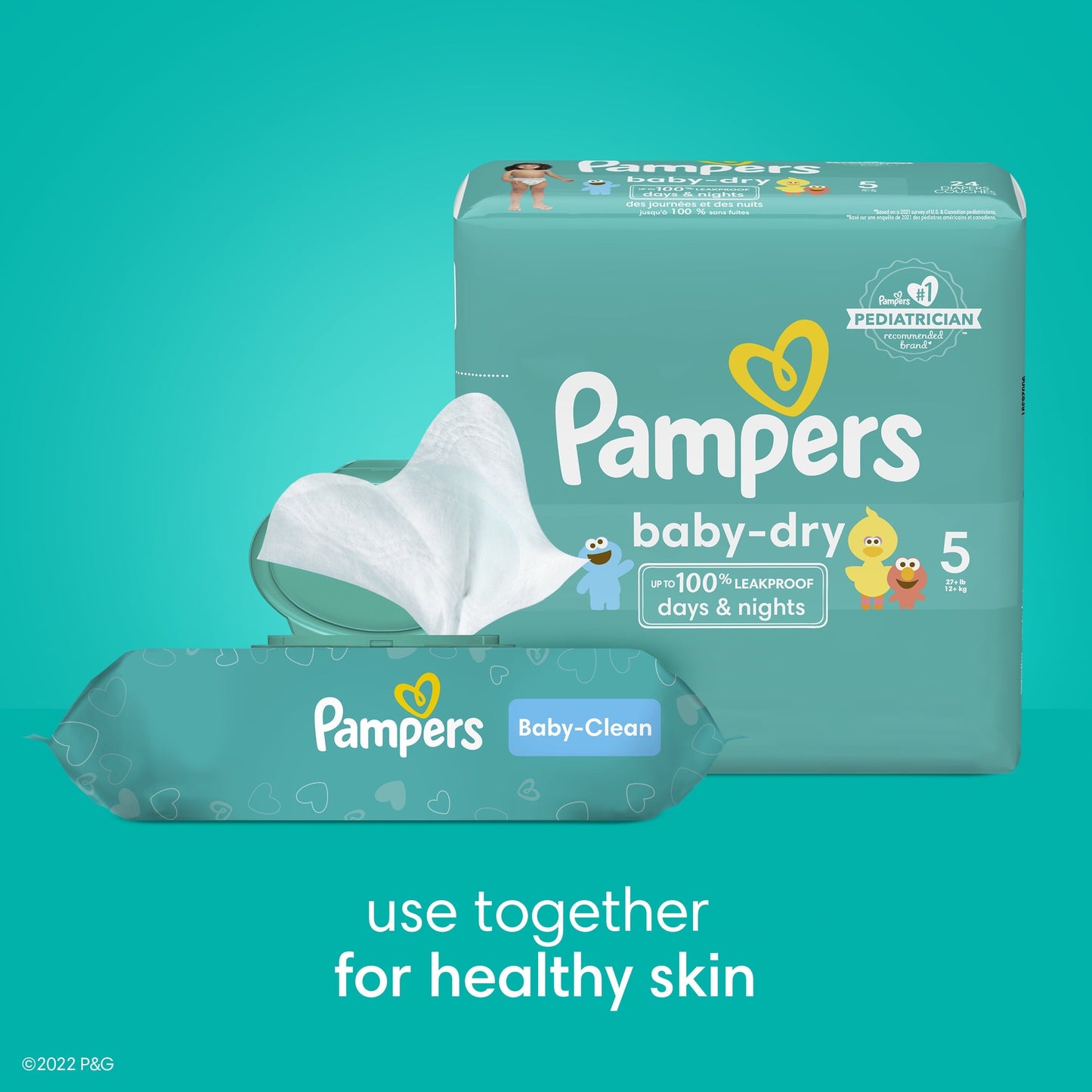 Pampers Baby Dry Diapers Size 1, 198 Count