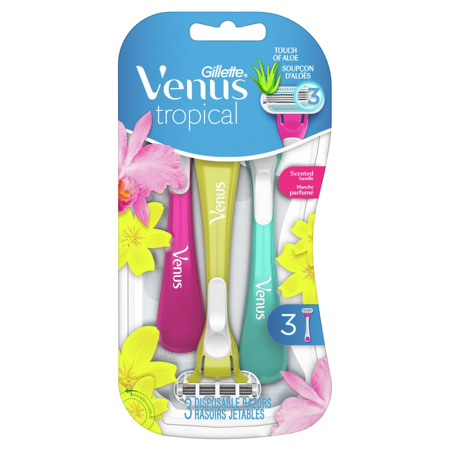 Gillette Venus Tropical Women's Disposable Razor, 3 Count