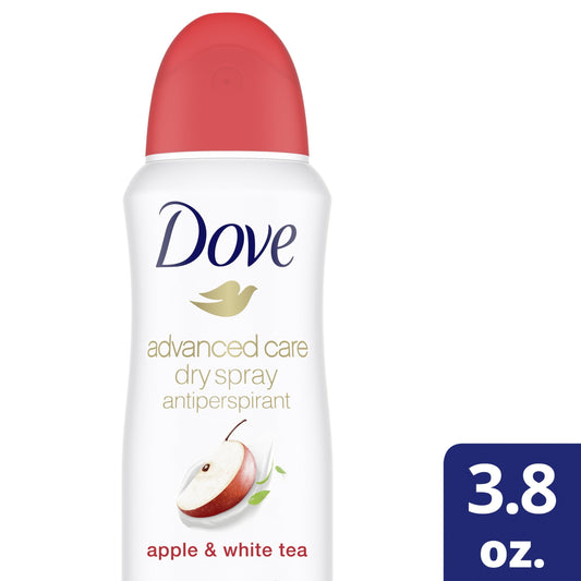 Dove Advanced Care Women's Antiperspirant Deodorant Dry Spray, Apple and White Tea, 3.8 oz