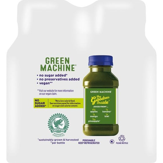 Naked Juice Boosted Smoothie, Green Machine, 10 oz Bottles, 4 Count