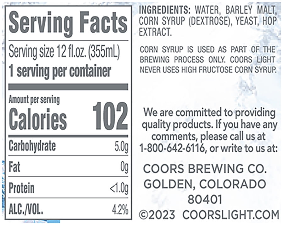 Coors Light Lager Beer, 18 Pack, 12 fl oz Cans, 4.2% ABV