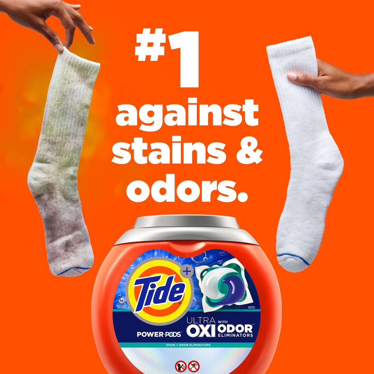 Tide Power Pods Laundry Detergent Soap Packs with Ultra Oxi, 45 Ct