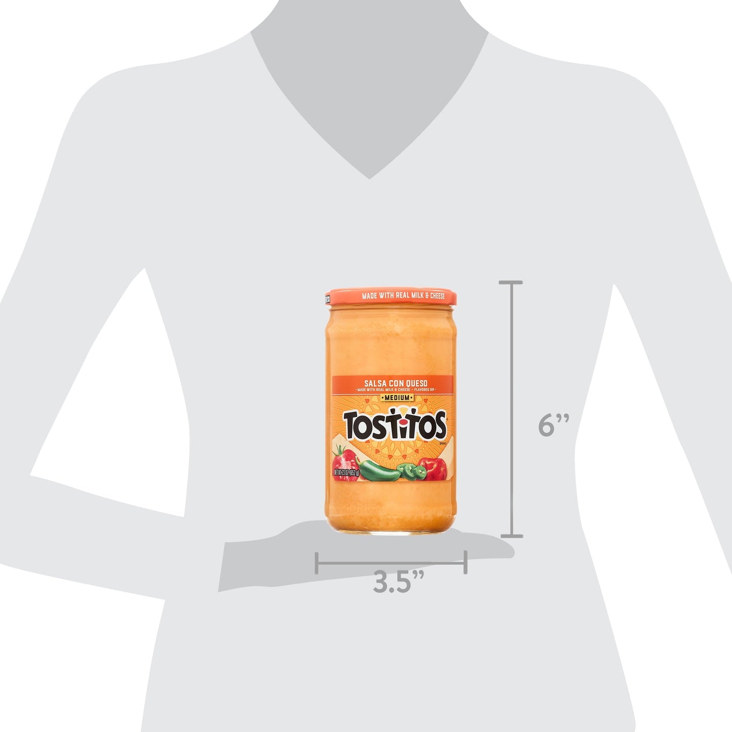 Tostitos Medium Salsa Con Queso, 23 oz Jar