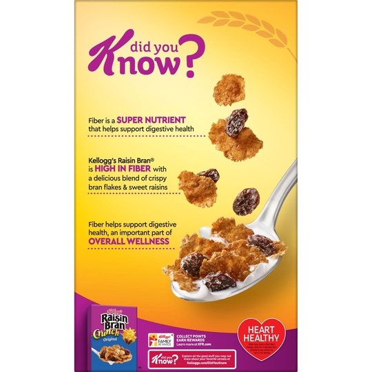 Kellogg's Raisin Bran Original Breakfast Cereal, Family Size, 24 oz Box