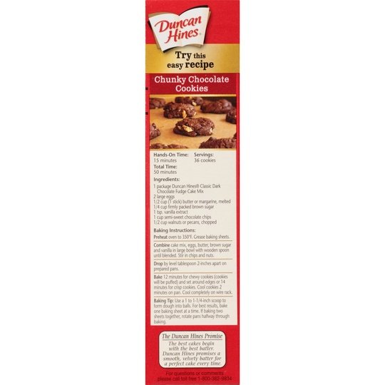 Duncan Hines Classic Dark Chocolate Fudge Cake Mix 16.5 oz. Box