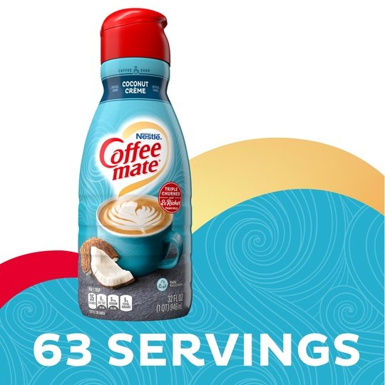 Nestle Coffee mate Coconut Creme Liquid Coffee Creamer, 32 fl oz