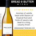 Bread & Butter Chardonnay White Wine, California, 13.5% ABV, 750ml Glass Bottle, 5-150ml Servings