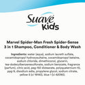 Suave Kids Fresh Spider-Sense, 3 in 1 Shampoo Conditioner Body Wash, All Hair Types 28 oz