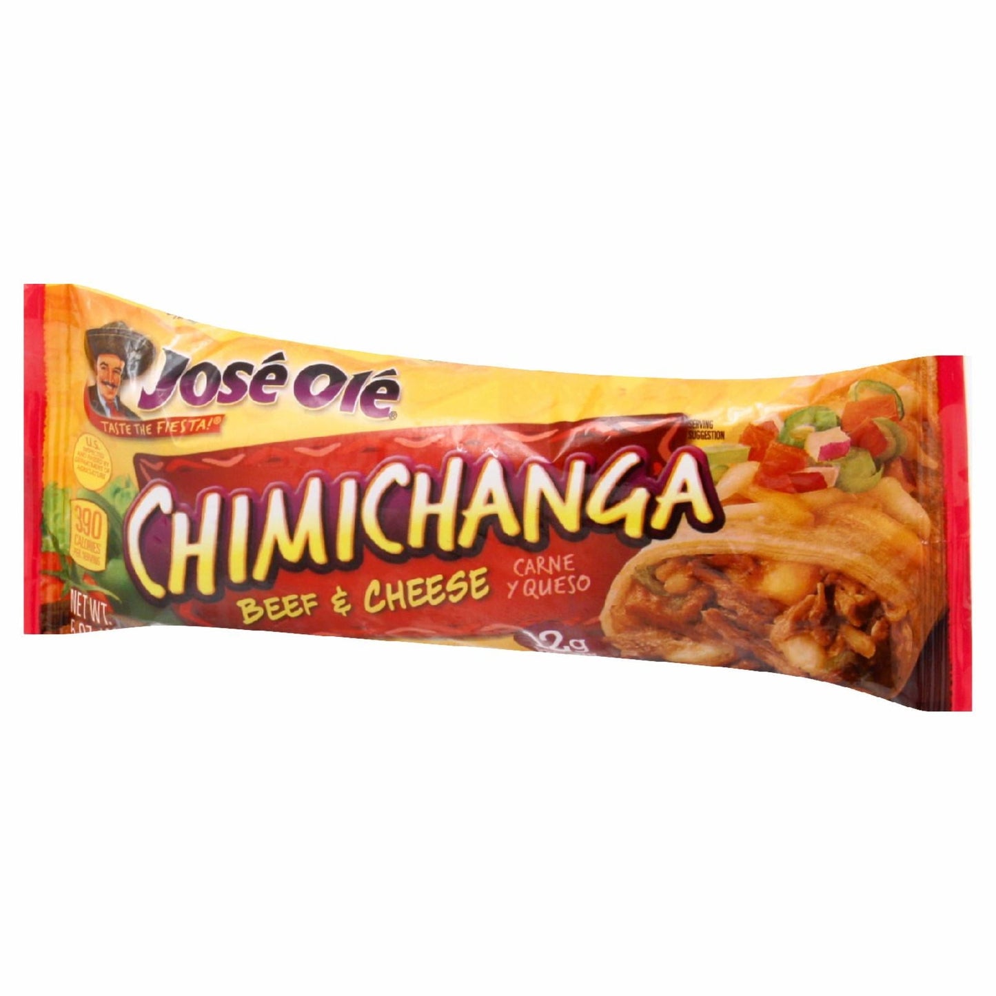 José Olé Individually Wrapped Beef & Cheese Chimichanga, 5 oz (Frozen)