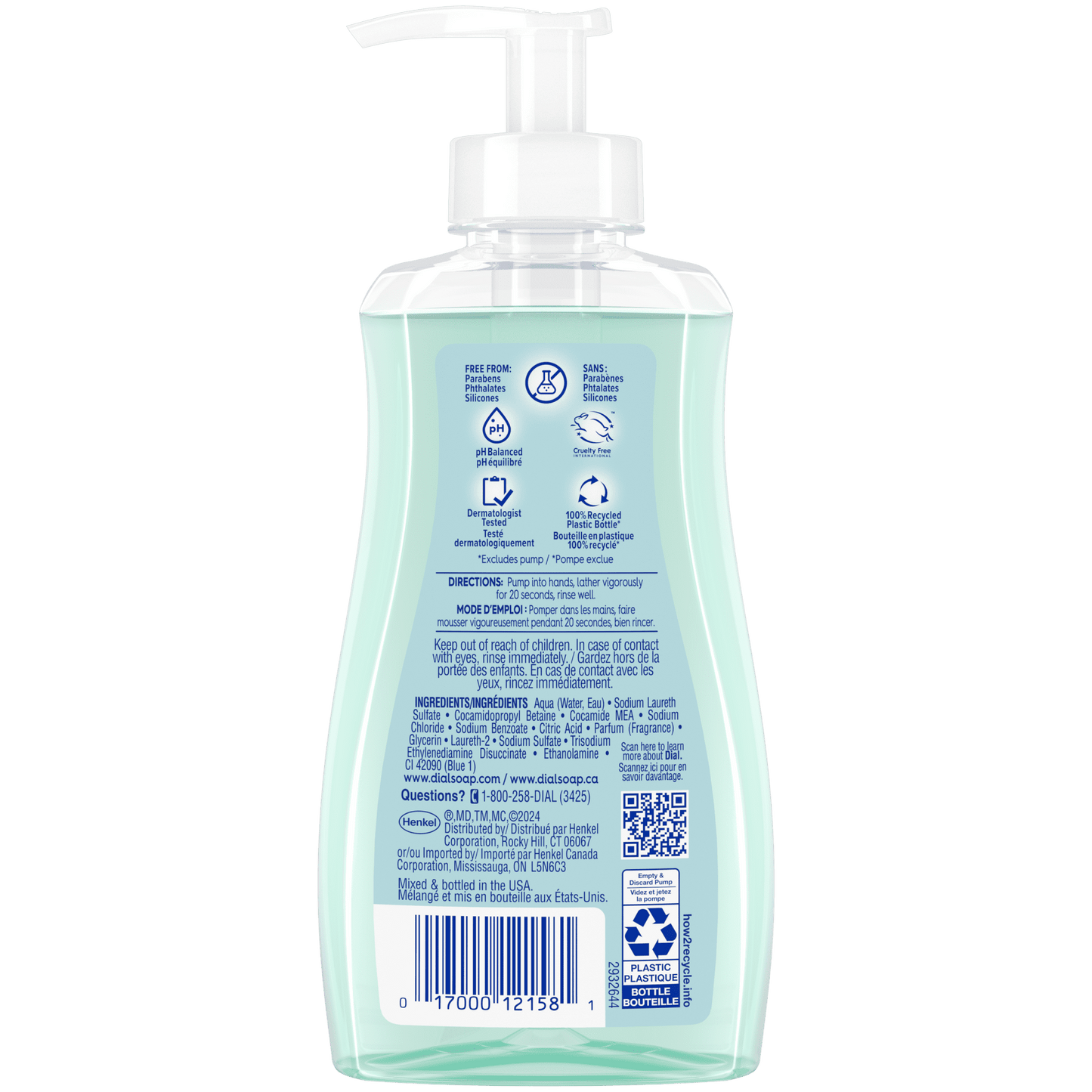 Dial Liquid Hand Soap, Coconut Water & Mango, 7.5 fl oz