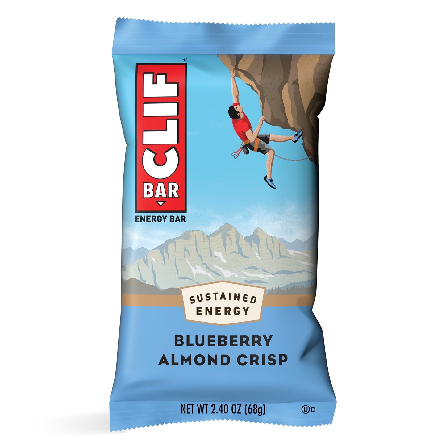 CLIF BAR - Blueberry Almond Crisp - Made with Organic Oats - 11g Protein - Non-GMO - Plant Based - Energy Bars - 2.4 oz. (6 Pack)