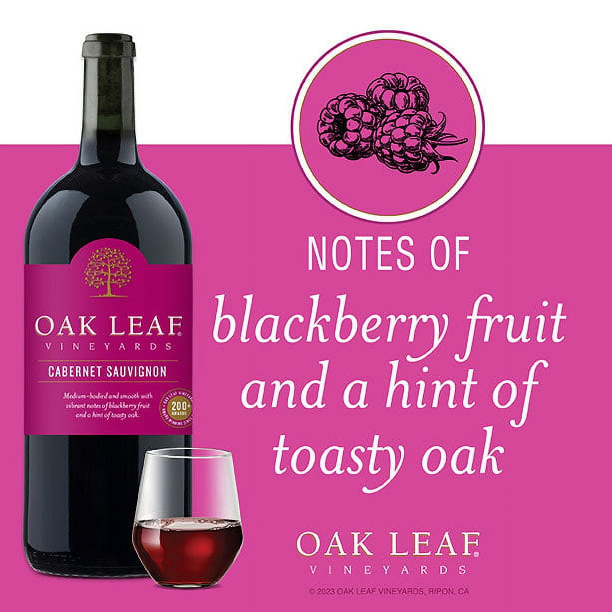 Oak Leaf Vineyards Cabernet Sauvignon Red Wine, 1.5 L Glass, ABV 12.50%