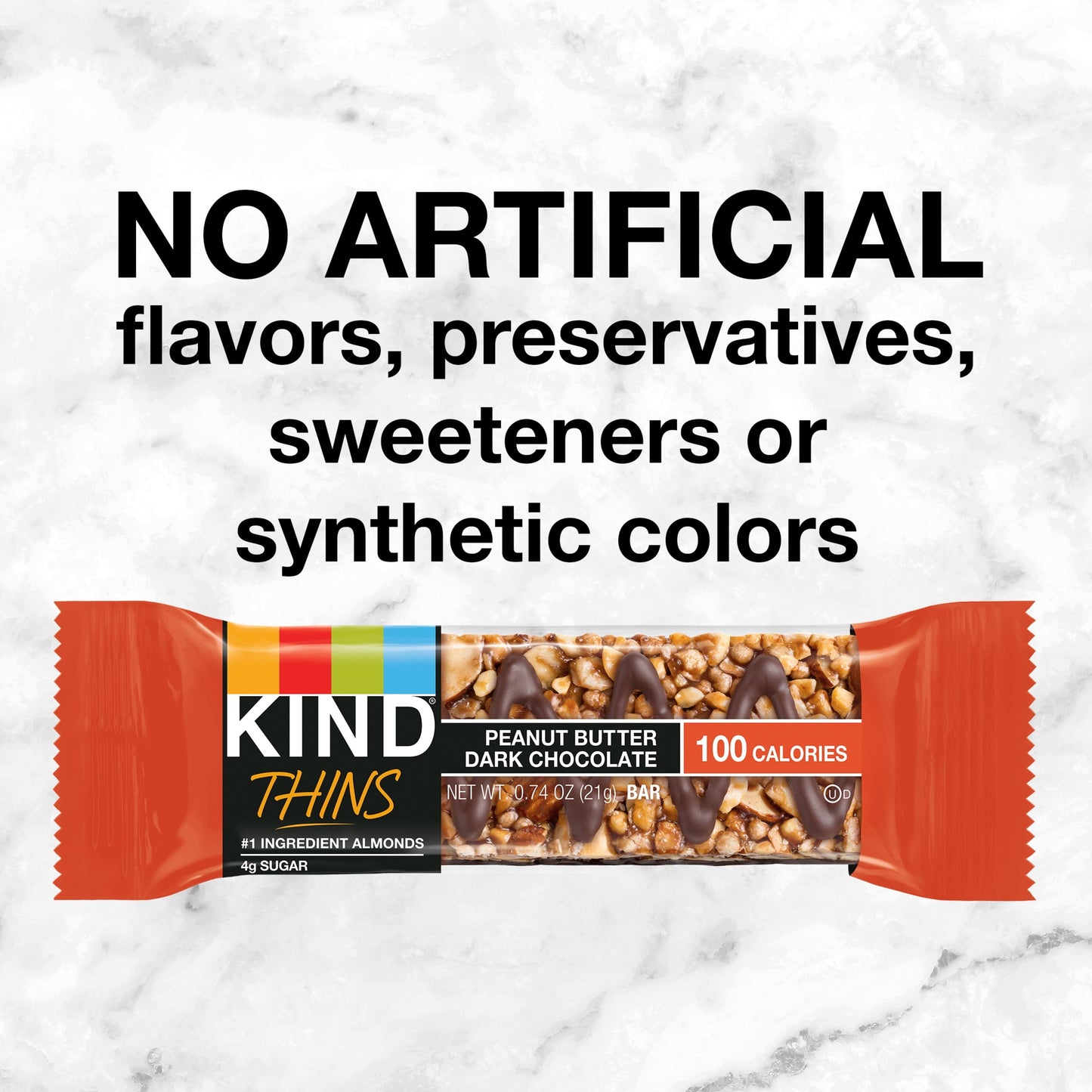 KIND Thins Gluten Free Peanut Butter Dark Chocolate Bars, 0.74 oz, 10 Count