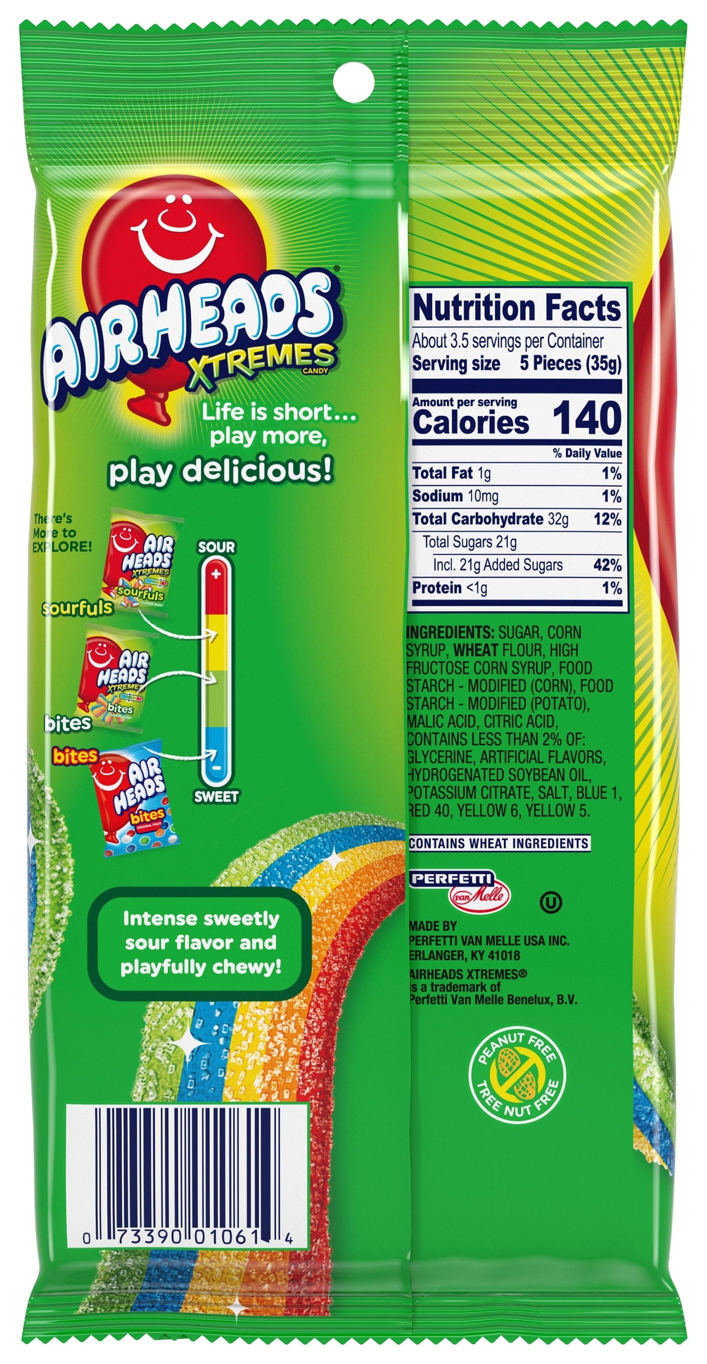 Airheads Xtremes Belts Candy, Rainbow Berry, 4.5 oz