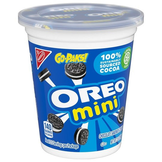 OREO Mini Chocolate Sandwich Cookies, Go-Paks, 3.5 oz Cup