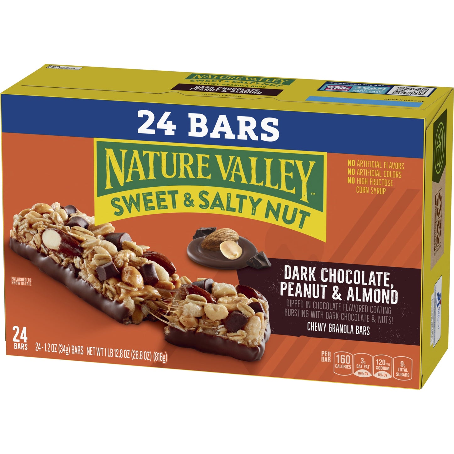 Nature Valley Chewy Granola Bars, Dark Chocolate Peanut Almond, 24 Bars, 28.8 OZ