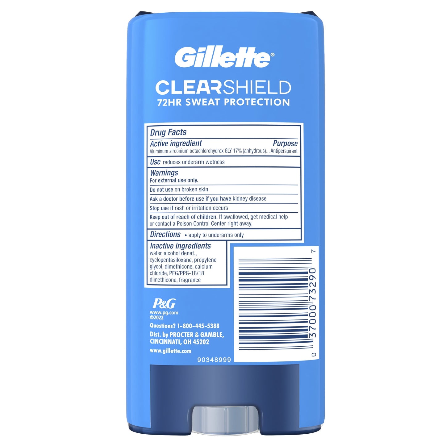 Gillette Antiperspirant Deodorant for Men, Clear Gel, Wild Rain, Twin Pack, 3.8 oz