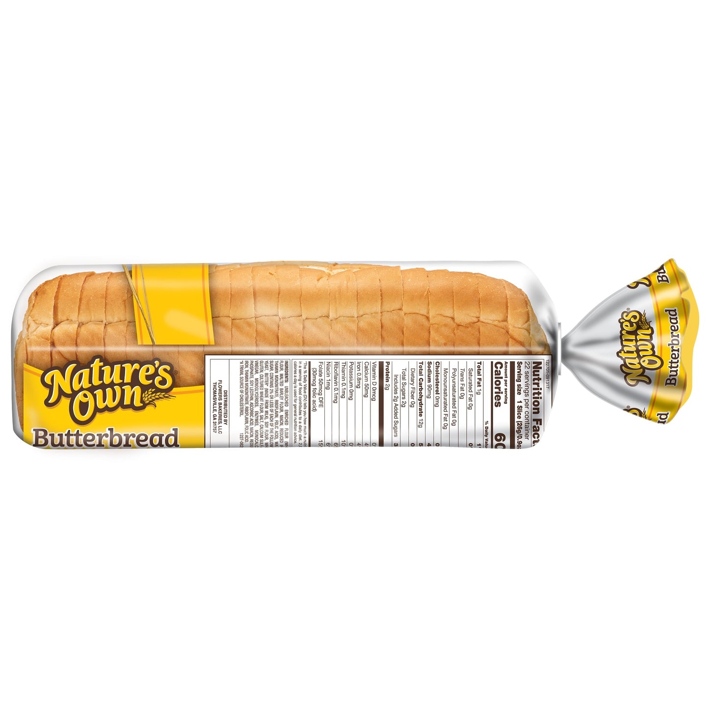 Nature's Own Butterbread Sliced White Bread Loaf, 20 oz