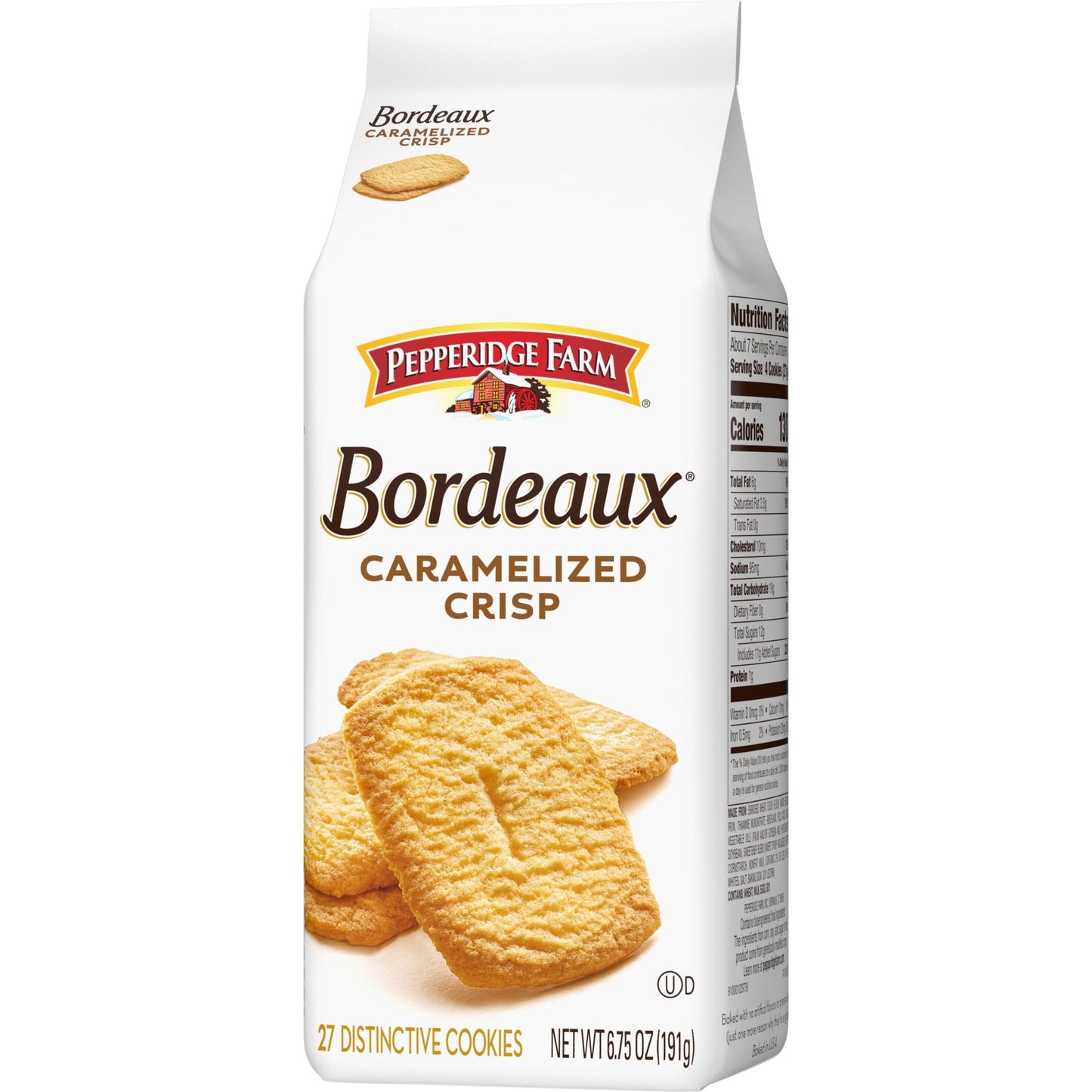 Pepperidge Farm Bordeaux Caramelized Crisp Cookies, 6.75 oz Bag