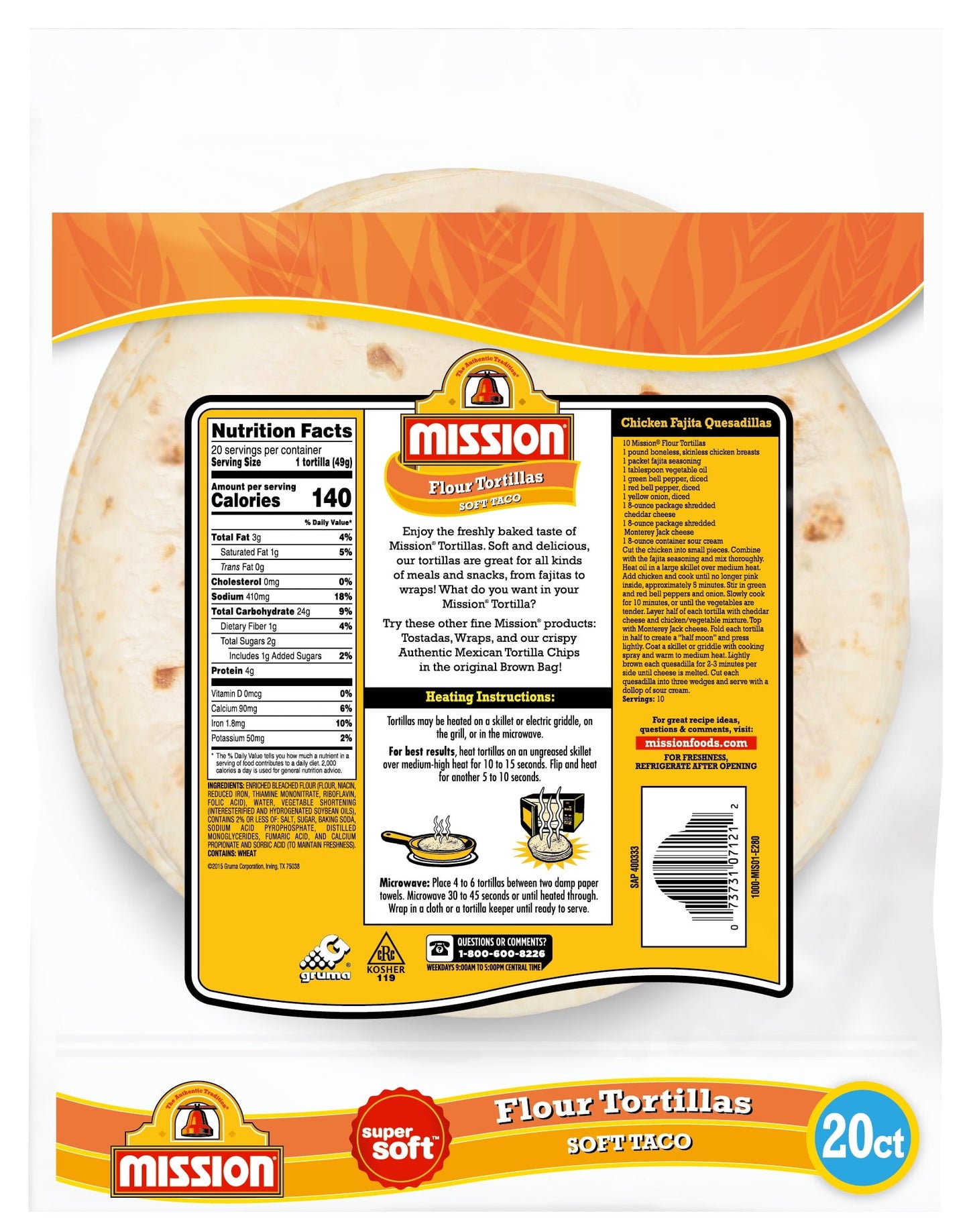 Mission Super Soft Taco Flour Tortillas, 20 Count