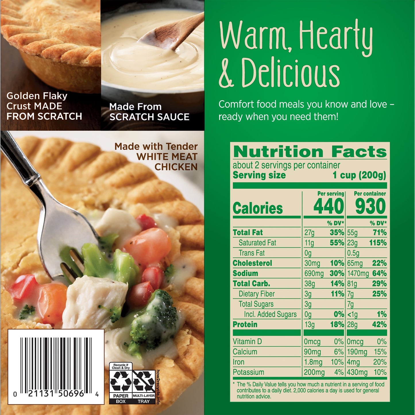 Marie Callender's Creamy Parmesan Chicken Pot Pie Frozen Meal, 15 oz (Frozen)